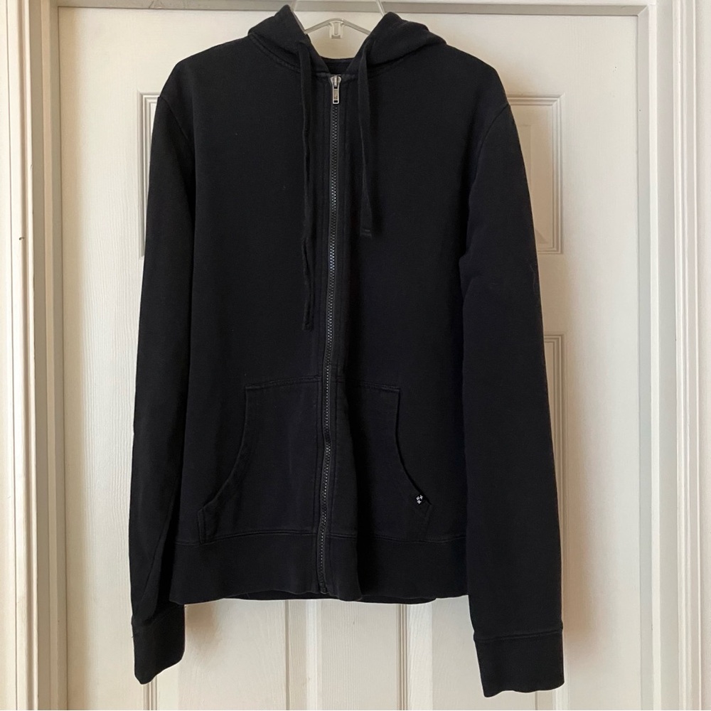 HOT TOPIC XXX RUDE Black Zip-Up Hoodie Jacket Men's Small S